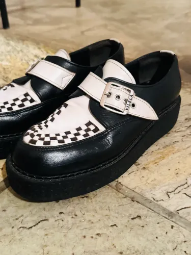 sapato creeper trançado em couro 39