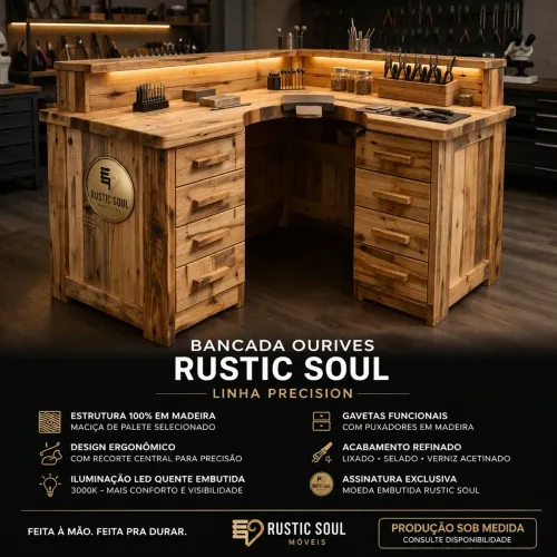 Bancada Ourives Profissional - Rustic Soul (Sob Medida)