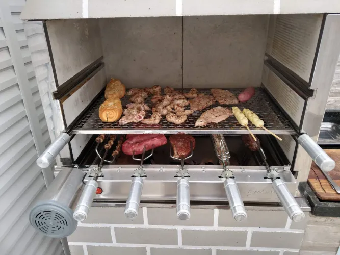 Grill Giratório 5 espetos inox