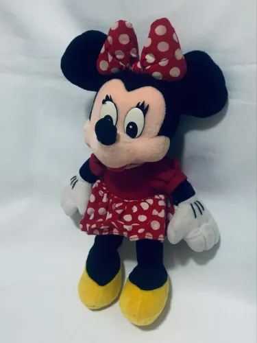  Pelúcia Minnie Mouse Disney Vintage Anos 90 Olhos Rígidos - 30cm