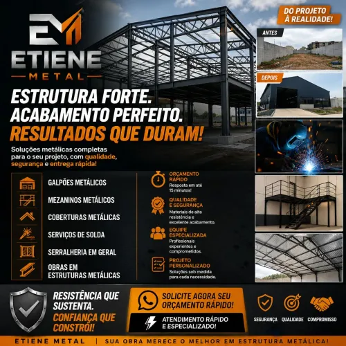 Montagem e fabricação de estrutura metálica
