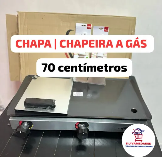 Chapa a Gás 70x30cm | Disponível a Pronta entrega