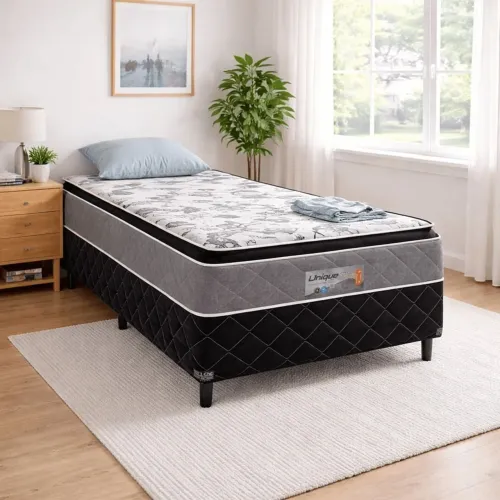 Cama Box Unique Pillow Confort - Nova | Firme e Confortável