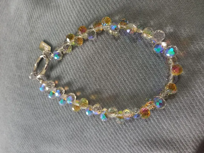 Chaveiro de cristal em vidro furta-cor. Novo. Lindo e brilhante.