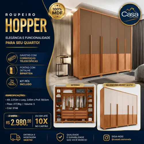 Roupeiro Hopper MDF 2.65m