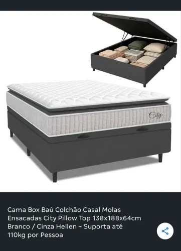 Cama casal box bau
