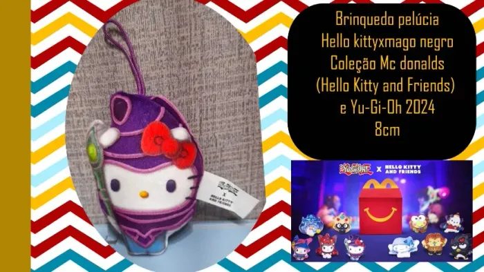 Brinquedo pelúcia Hello kittyxmago negro Coleção Mc donalds (Hello Kitty and Friends)