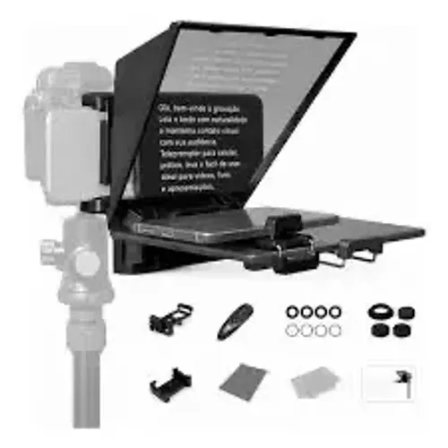 ? Teleprompter Universal para Celular e Câmera - Controle Bluetooth Incluso