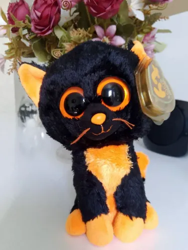 Beanie Boss Moon Light o gato do Halloween (raro e aposentado) USA