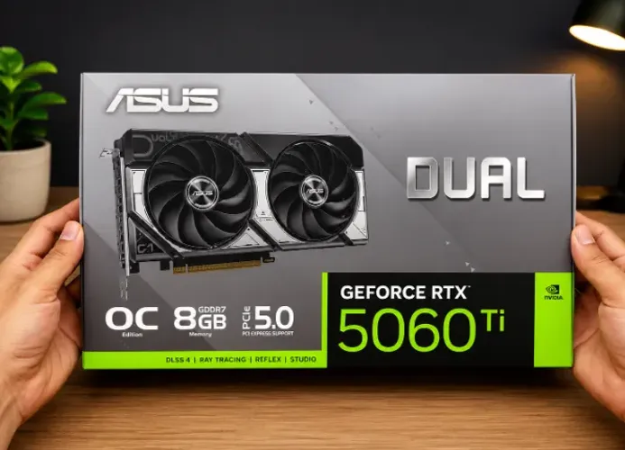 Placa de Vídeo Asus Dual GeForce RTX5060TI OC 8GB GDDR7 PCI-Express