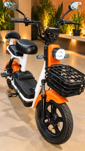 Bicicleta Elétrica Bibi 500W Laranja