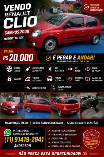 Renault Clio Campus Hi-flex 1.0 16V 3P 2009