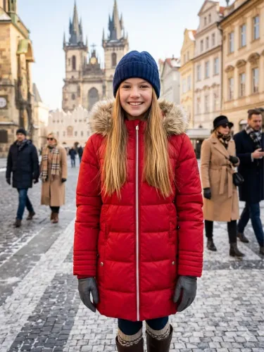 Casaco inverno infantil vermelho impermeável TAM 12