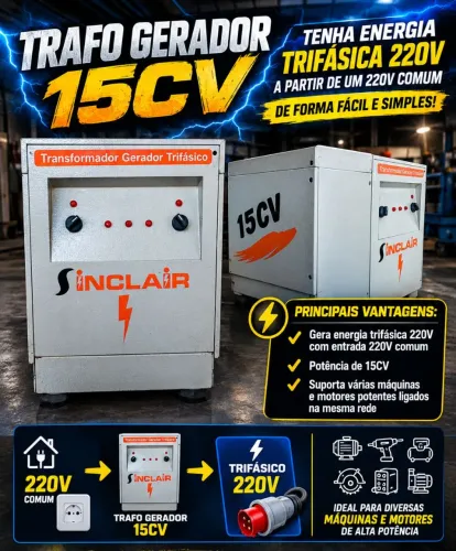 Trafo gerador 15cv