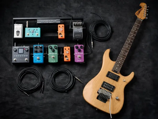 Vendo kit Guitarra Washburn + setup de pedais (ambos com case) Não vendo separado!