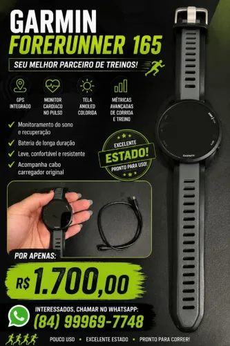 VENDO: Relógio Garmin Forerunner 165 43mm