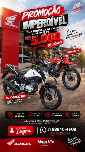 Vendedora Layra da Honda moto vix