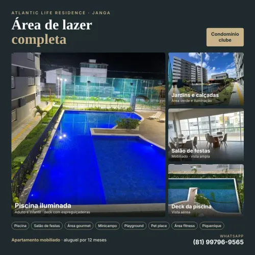 Apartamento mobiliado no Janga Atlântic life