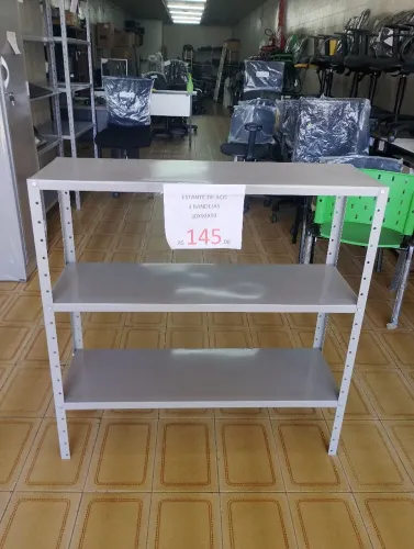 Estante de aço 3 bandejas 30x92x93 cm