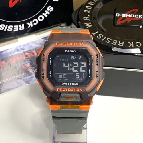 Relógio G-shock GBD200 cinza laranja novo + caixa