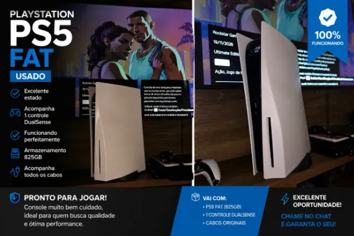 ? PS5 Fat Usado | Excelente Estado | Controle Original | Pronta Entrega