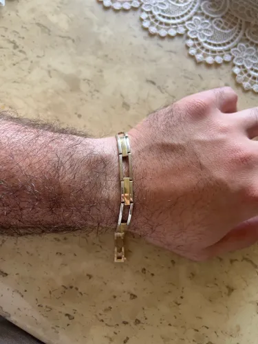 Ouro 18k Bracelete ouro branco e amarelo