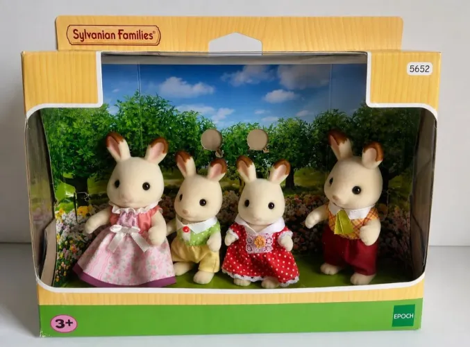 Bonecas Sylvanian Families Família dos Coelhos chocolate