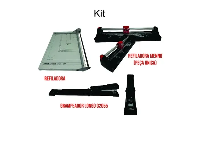 Kit Refiladora 46cm + refiladora Menno + Grampeador longo
