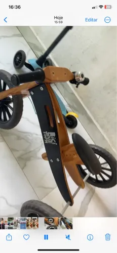 Bicicleta equilíbrio madeira