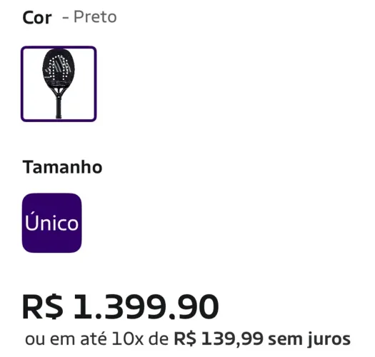 Raquete de beach Tennis 