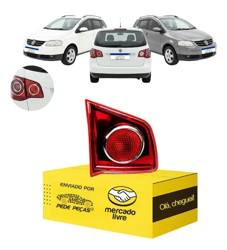 Sinaleira Traseira Tampa Vw Spacefox 2006 A 2010 Vermelho Le Esquerdo/motorista Vermelho