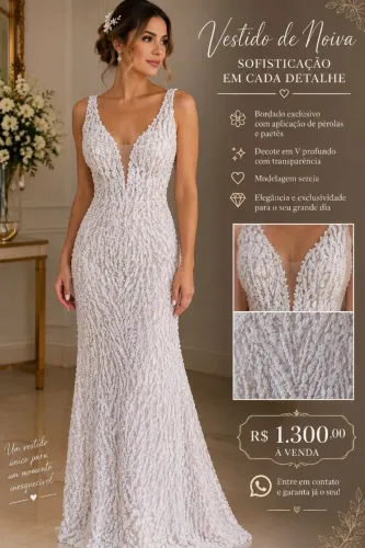 VENDO VESTIDO DE NOIVA SEMINOVO
