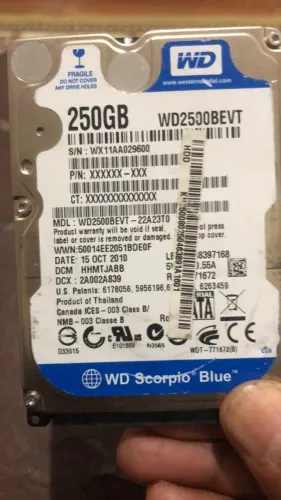 HDs 250GB para Notebook SATA - Testado, Formatados e com Windows instalado
