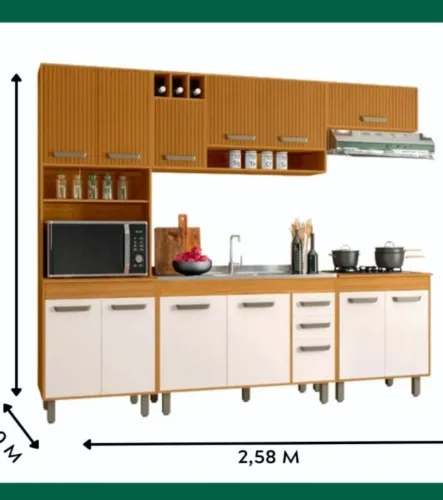 Armário de cozinha Malta medida 2.58