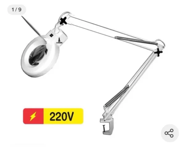 Lupa luminária de mesa