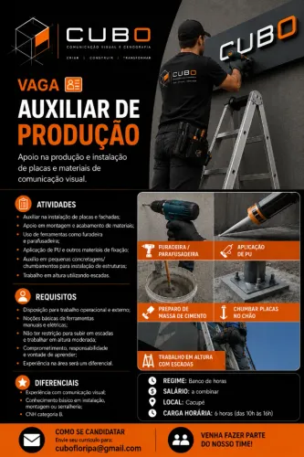 Auxiliar de Produção e Instalação