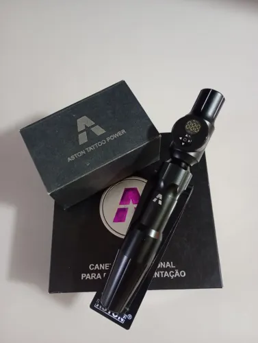 Kit Tatuagem Pen Aston + Fonte Sem Fio + Brindes (Pronto para uso!)