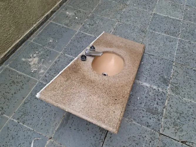 Pia de granito 120 cm - banheiro 