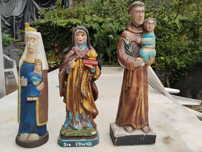 Arte barroca.3 santos de madeira 