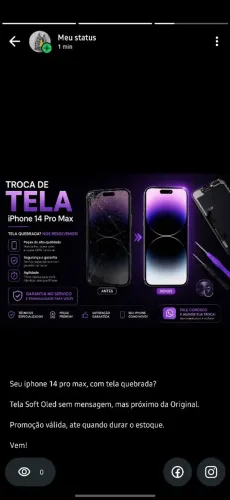 Serviço de troca de tela Iphone 14 pro max