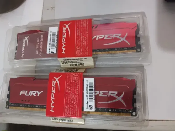 Memória RAM DDR3 Fury Hyper X, 16gb o par