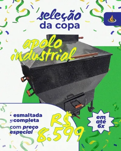 Churrasqueira a Bafo - Apolo Industrial Esmaltada - 75 quilos