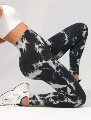 Calça legging tie dye academia