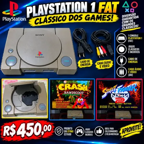 Playstation 1 modelo SCPH - 9001 FAT DESBLOQUEADO