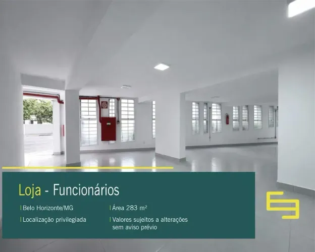 Aluguel de loja comercial no Funcionário em Belo Horizonte
