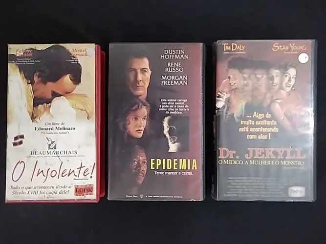 Lote 3 Fitas VHS Originais Anos 90 - Epidemia + Dr. Jekyll + O Insolente!