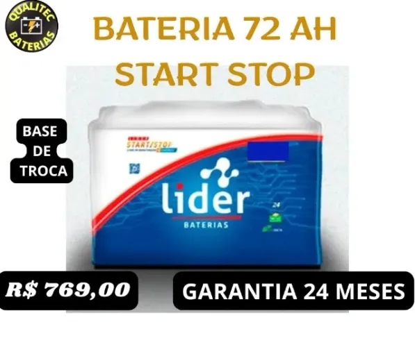 Bateria Lider 72 ah START STOP em promoção !