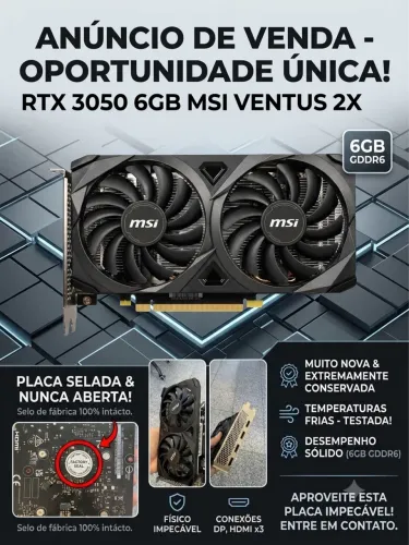 RTX 3050 6gb extremamente nova