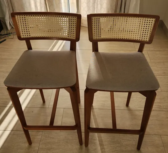Banqueta Banco Alto Com Palhinha ARES Tok&Stok 2 un