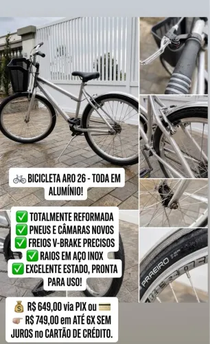 Bicicleta alumínio aro 26 nova